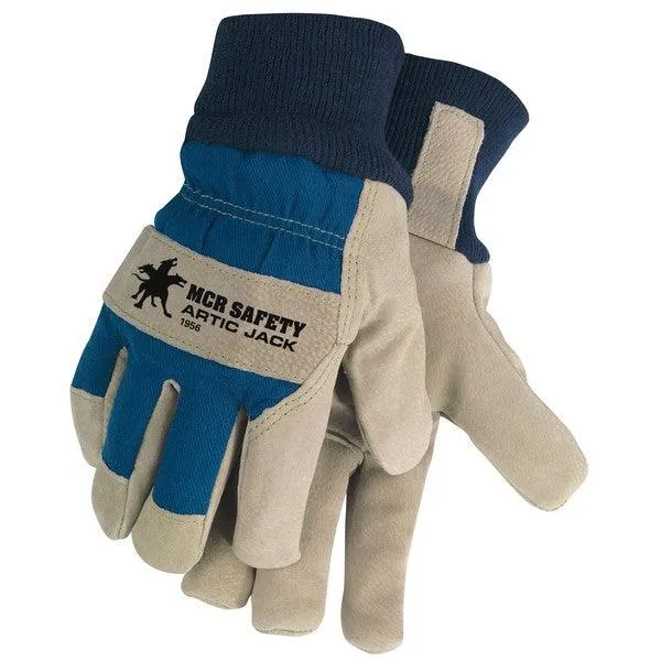 1956S MCR Safety Artic Jack Leather Palm Gloves, Small, Leather, Blue