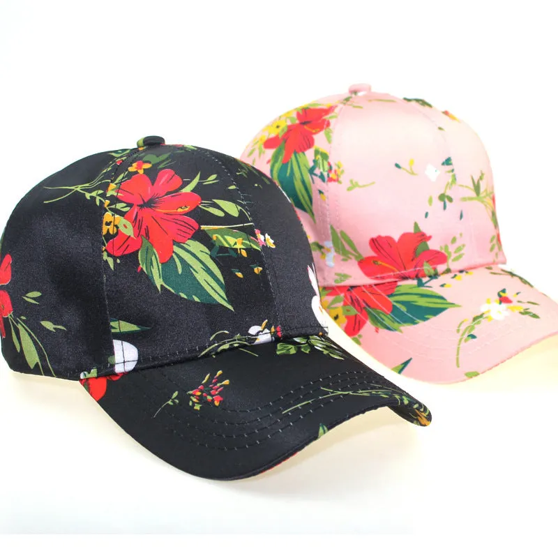 3D Flower Printed Baseball Caps Women Tie-Dyed Adjustable Casual Hat