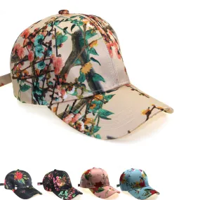 3D Flower Printed Baseball Caps Women Tie-Dyed Adjustable Casual Hat