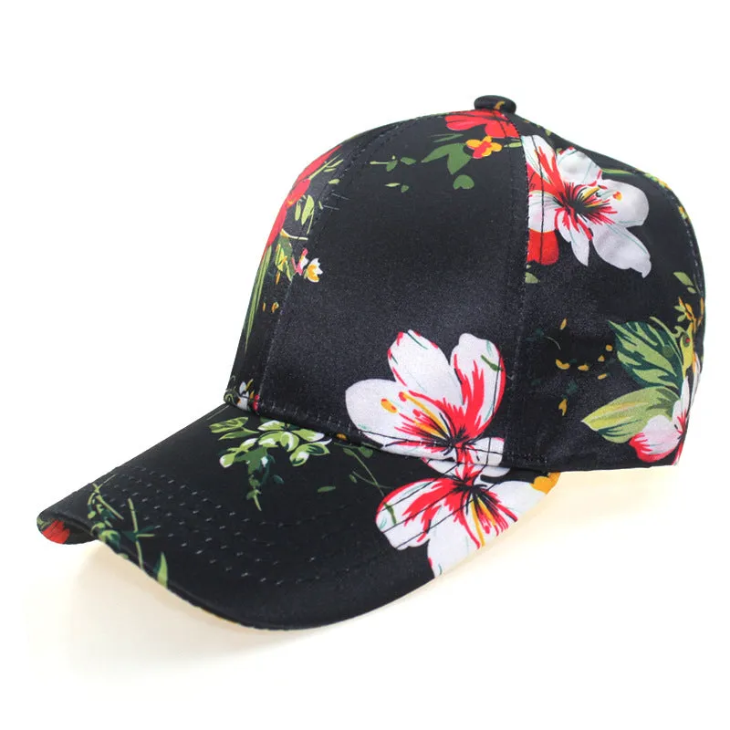 3D Flower Printed Baseball Caps Women Tie-Dyed Adjustable Casual Hat