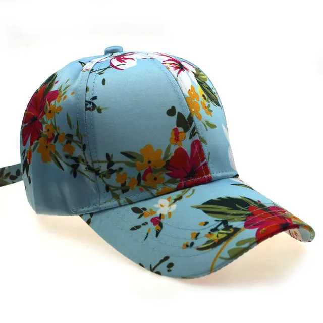 3D Flower Printed Baseball Caps Women Tie-Dyed Adjustable Casual Hat