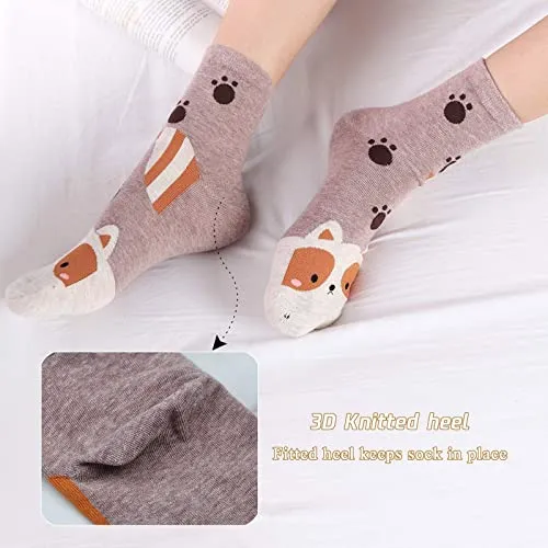 5/7/8 Pairs Womens Fuzzy Socks Casual Animal Print Cotton Pattern Soft Fleece Warm Comfy Thick Comfortable Socks