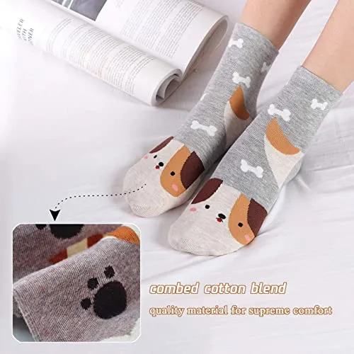 5/7/8 Pairs Womens Fuzzy Socks Casual Animal Print Cotton Pattern Soft Fleece Warm Comfy Thick Comfortable Socks