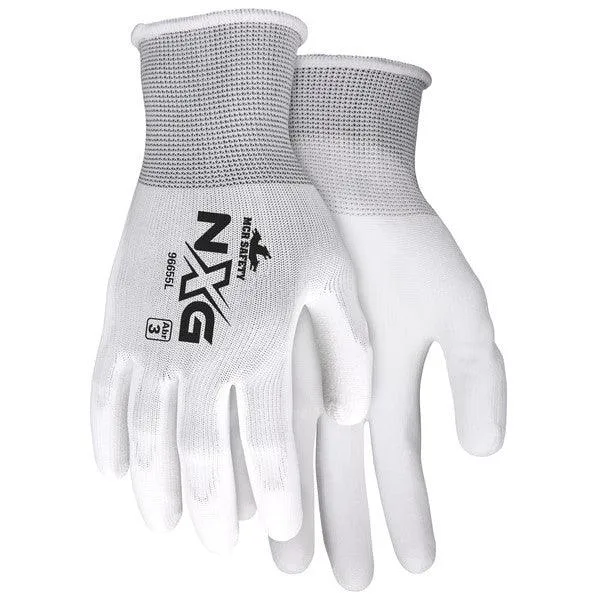 96655XS MCR Safety Memphis Gloves, X-Small, Polyester, White, Knit Wrist Cuff