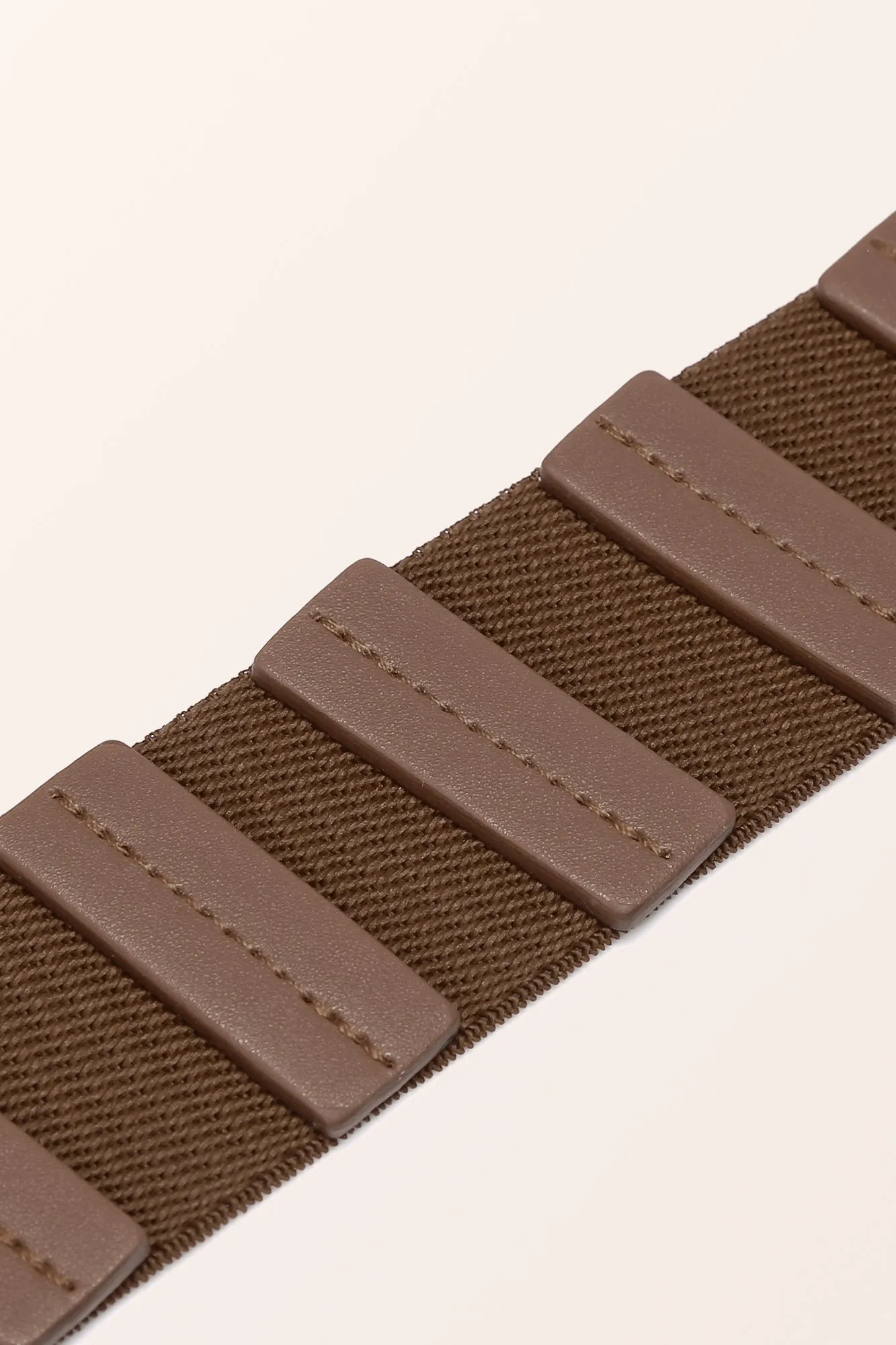 Adjustable Elastic Waist Belt - Dark Brown