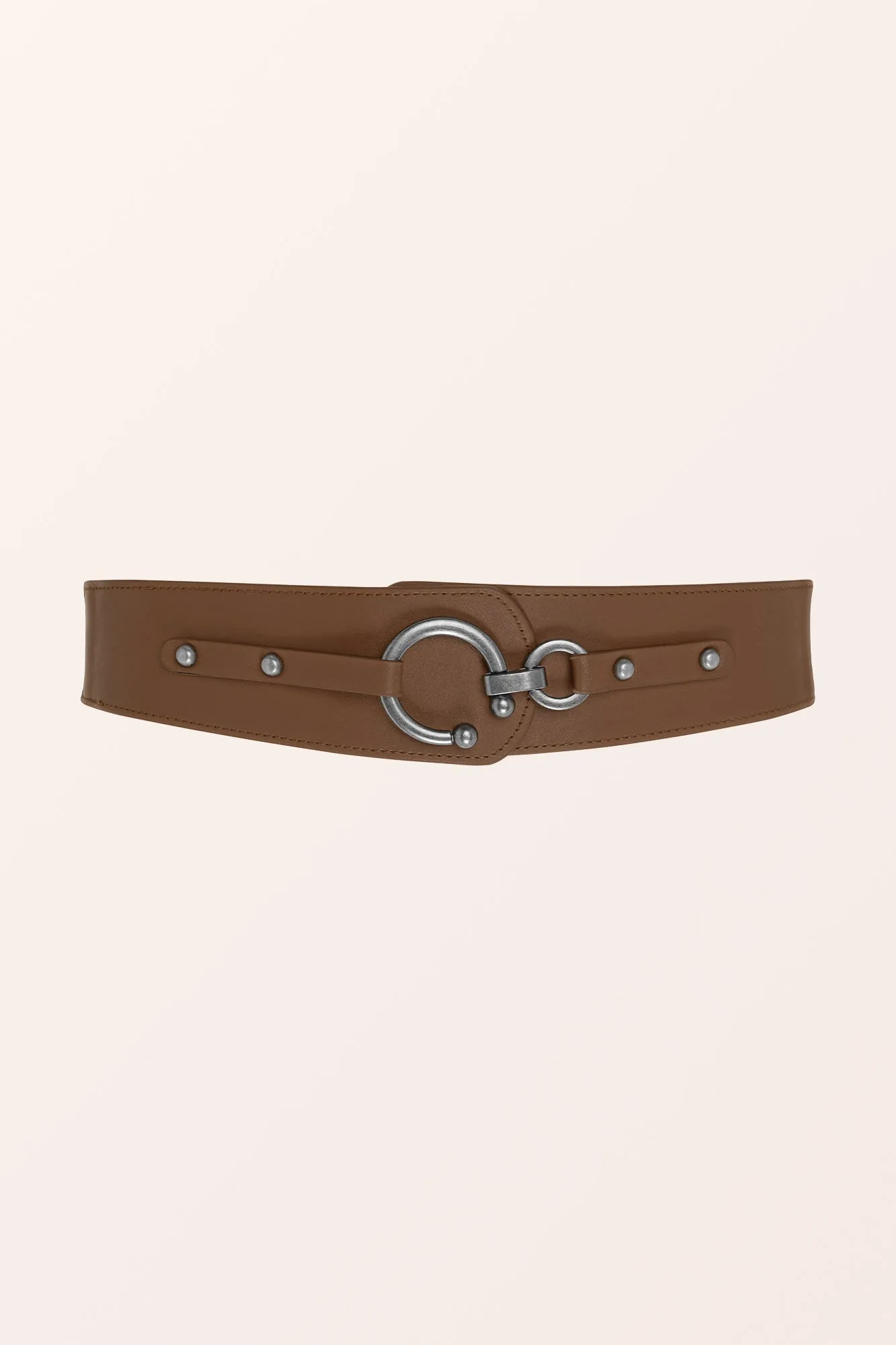 Adjustable Elastic Waist Belt - Dark Brown