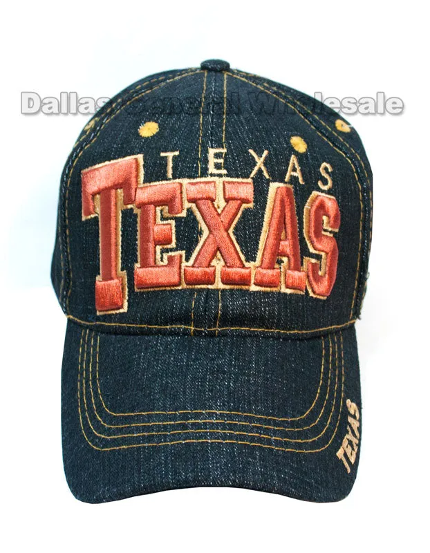 Adults Texas Casual Denim Caps Wholesale