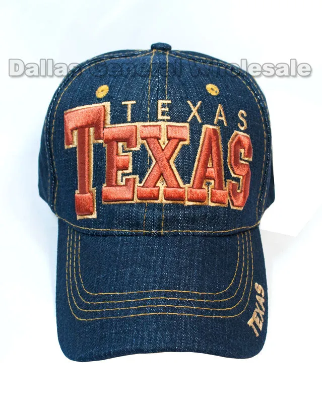 Adults Texas Casual Denim Caps Wholesale