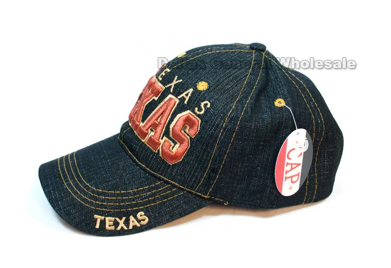 Adults Texas Casual Denim Caps Wholesale