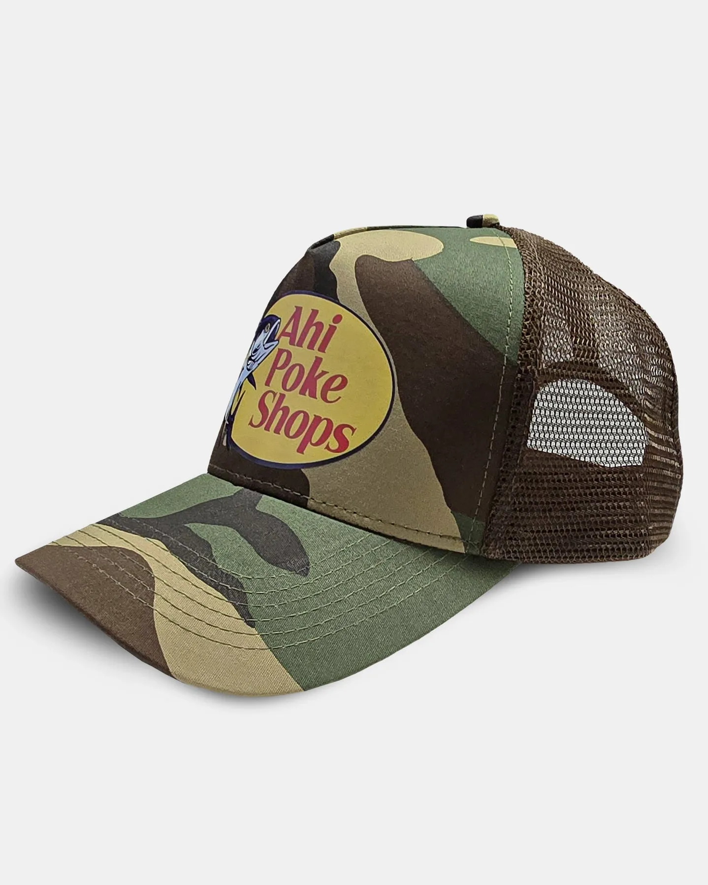 AHI POKE SHOPS Camo/Tan Trucker