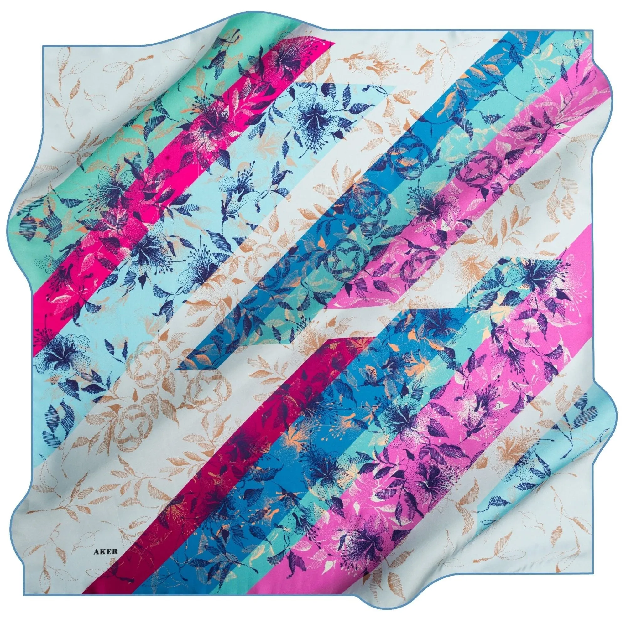 Aker Embroidered Flowers Pink AK7067 90 cm