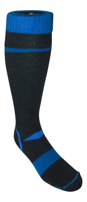 Alpaca Ski Socks - Burke Charcoal and Royal Blue