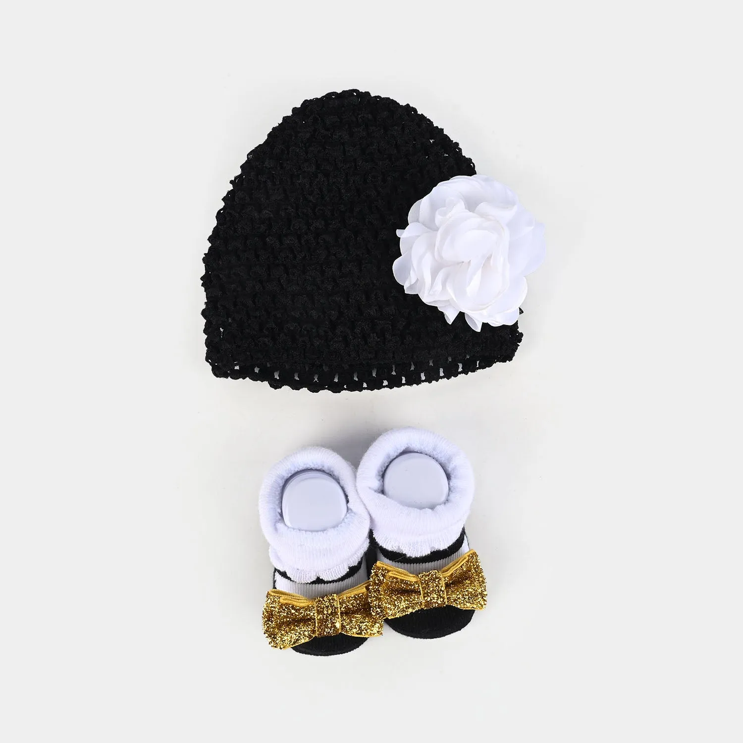 Baby Cap with Booties 0-6M