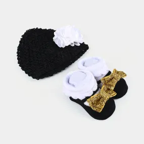 Baby Cap with Booties 0-6M