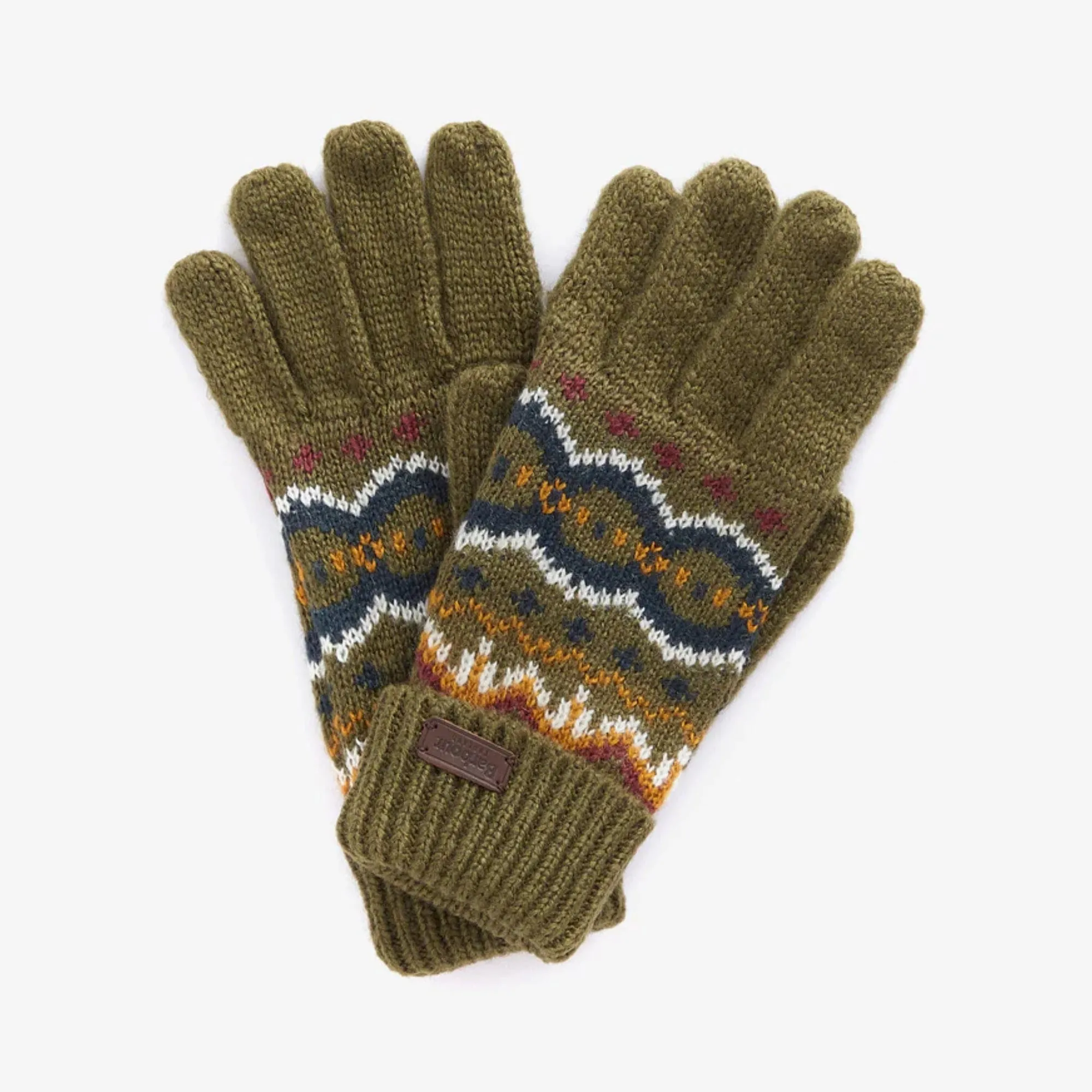 Barbour Men's Case Fair Isle Gloves In Olive