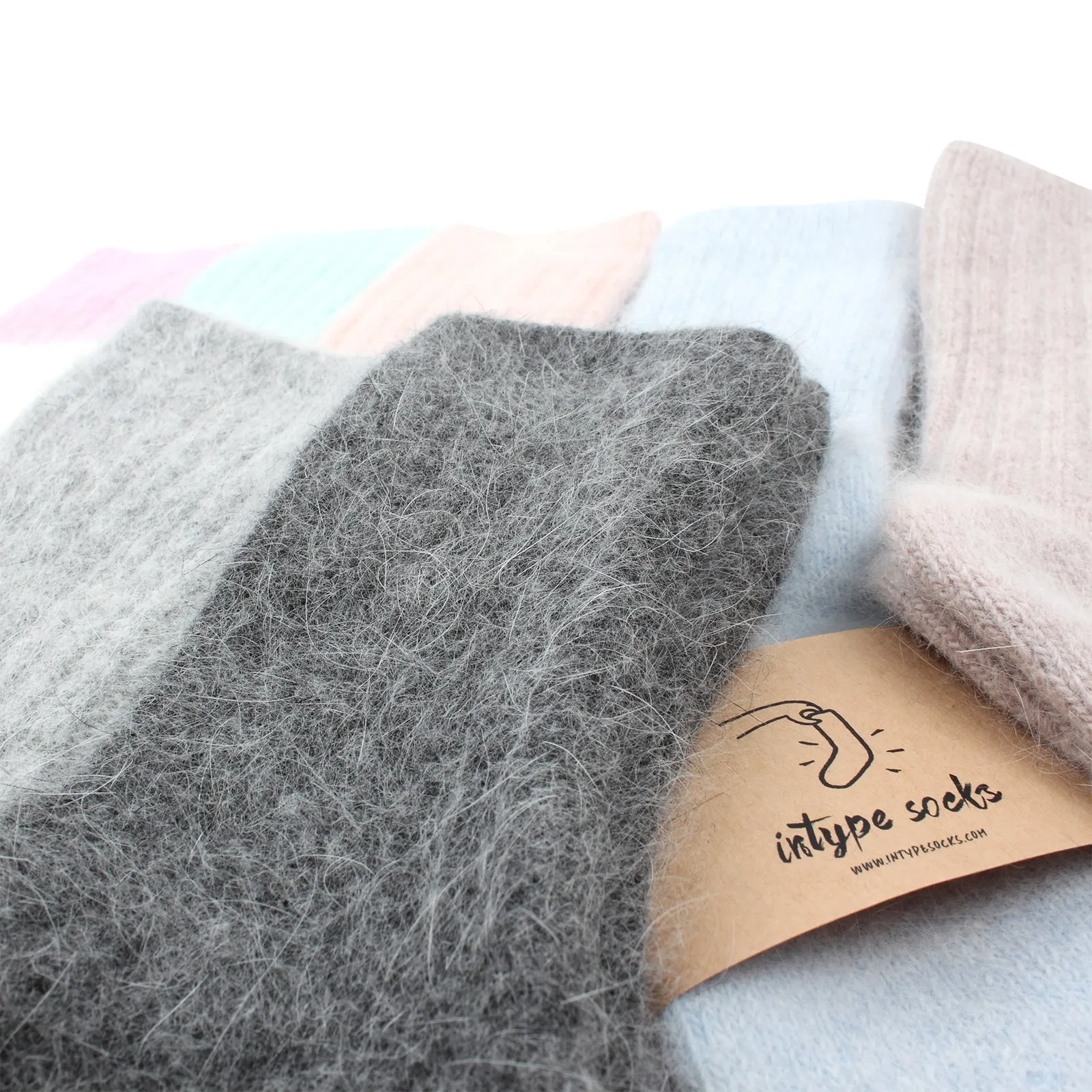 Basic Soft Angora Crew Socks  YE14