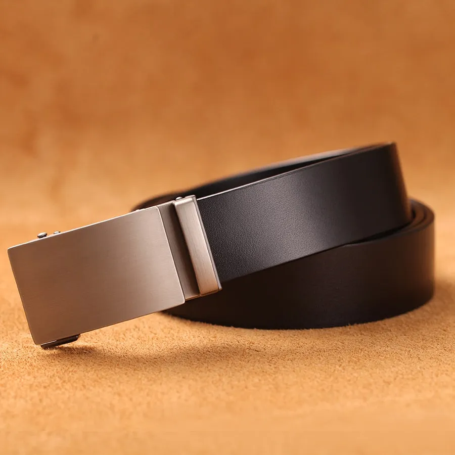 Belt For Men Formal Automatic Buckle Belt  Genuine Leather Mens