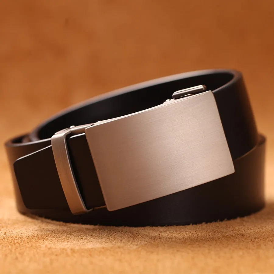 Belt For Men Formal Automatic Buckle Belt  Genuine Leather Mens