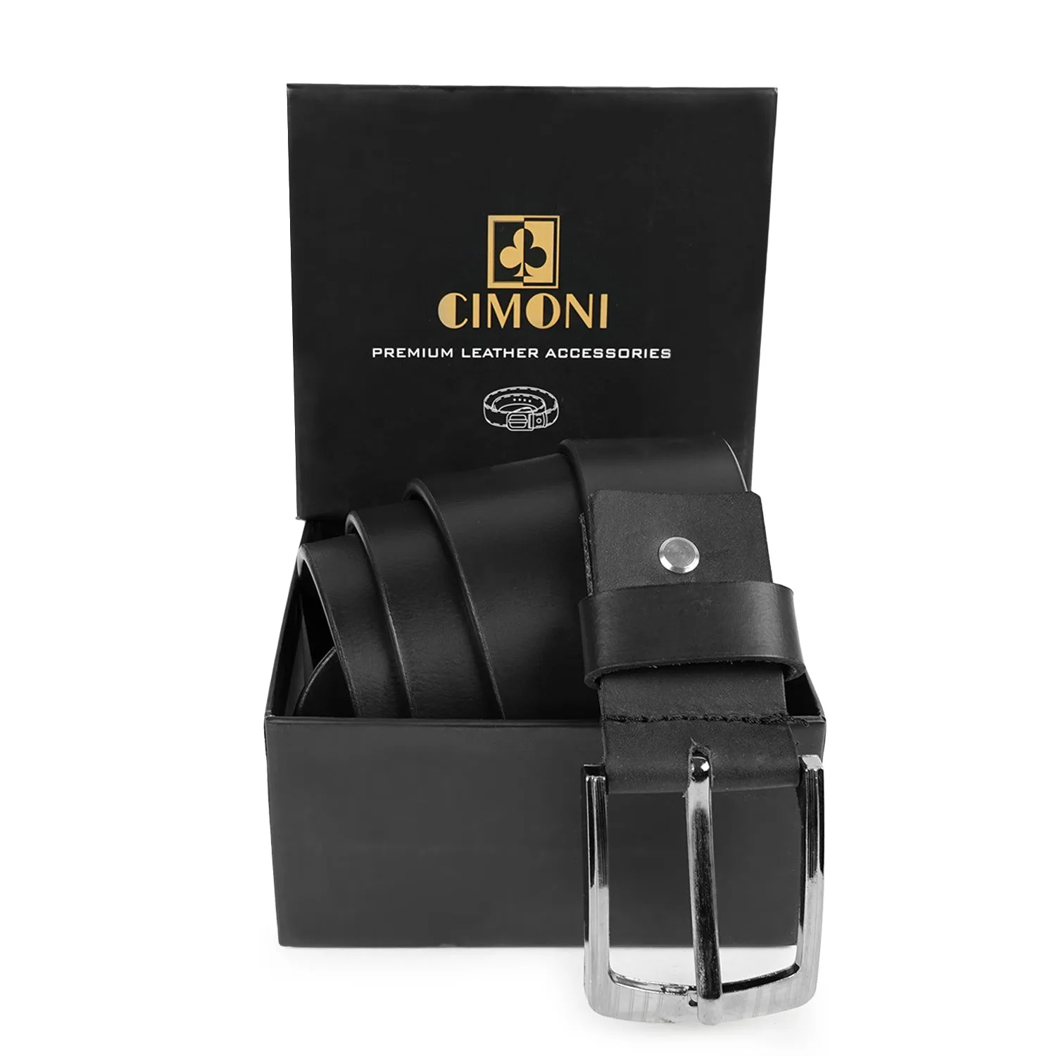 CIMONI Men Classic Single Prong Buckle Belts Online | Formal And Casual Belts | Pure Leather Belt for Men (1 Year Gurantee)