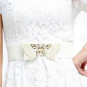 Classic Embellished Elastic Belt For Women