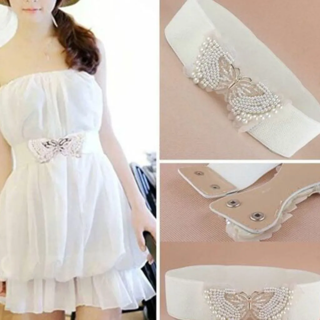 Classic Embellished Elastic Belt For Women