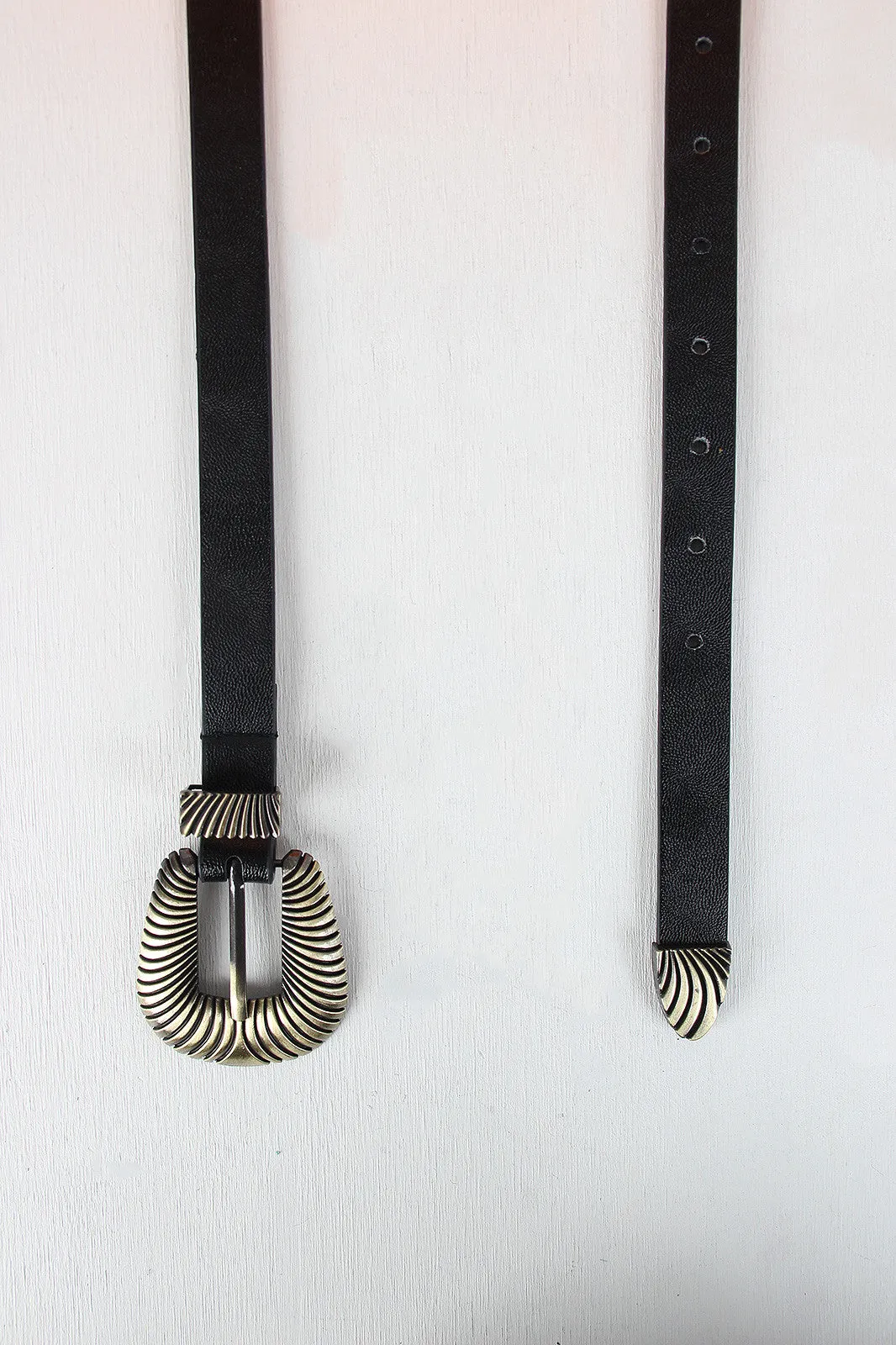 Decorative Shell Buckle Skinny Belt