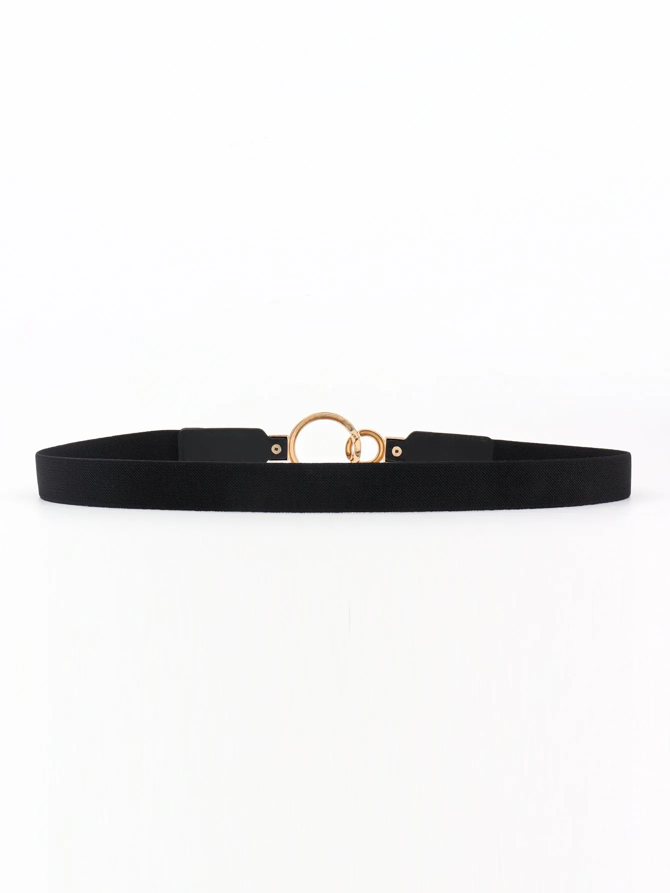 Double Ring Buckle Elastic PU Belt