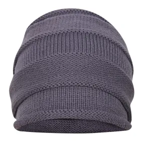 FabSeasons Unisex Grey Acrylic Woolen Slouchy Beanie Cap for