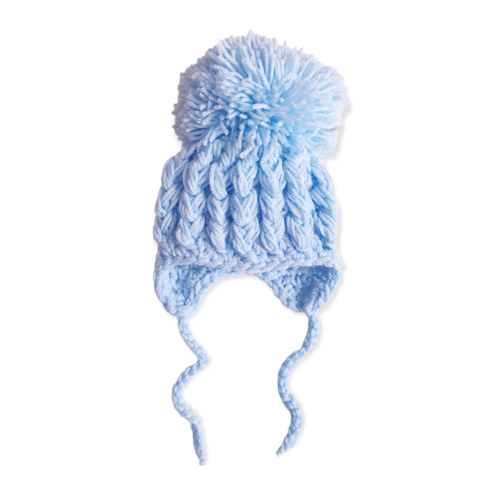 Hand Knitted Pom Pom Hat 0-6M