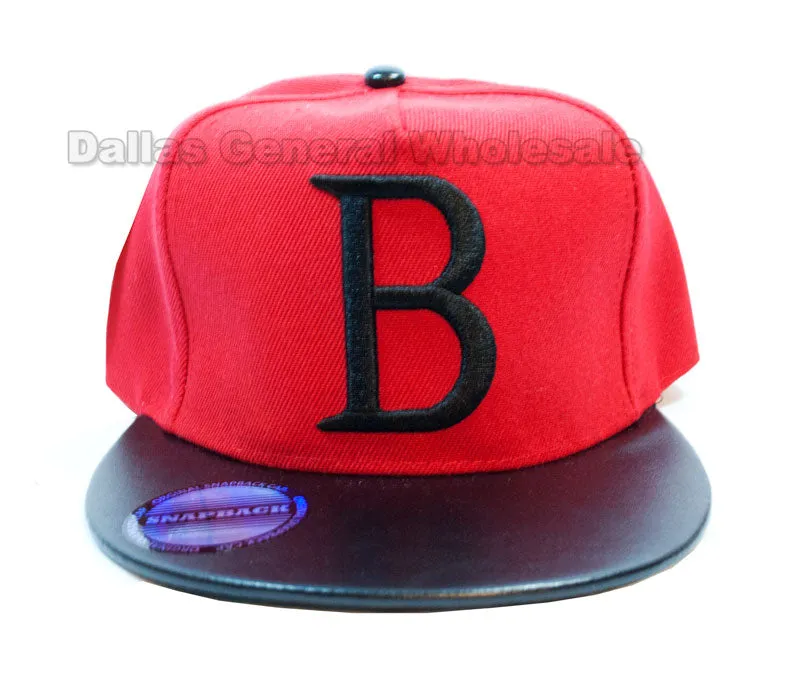 Initial B Flat Bill Snap Back Caps Wholesale