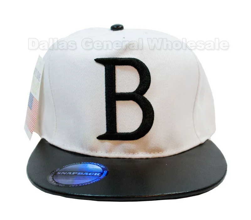 Initial B Flat Bill Snap Back Caps Wholesale