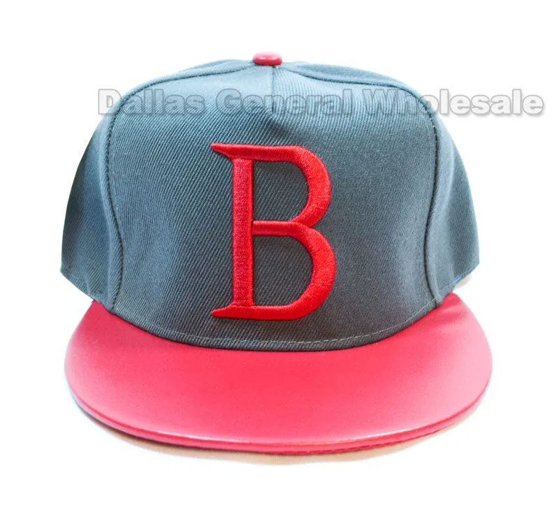 Initial B Flat Bill Snap Back Caps Wholesale