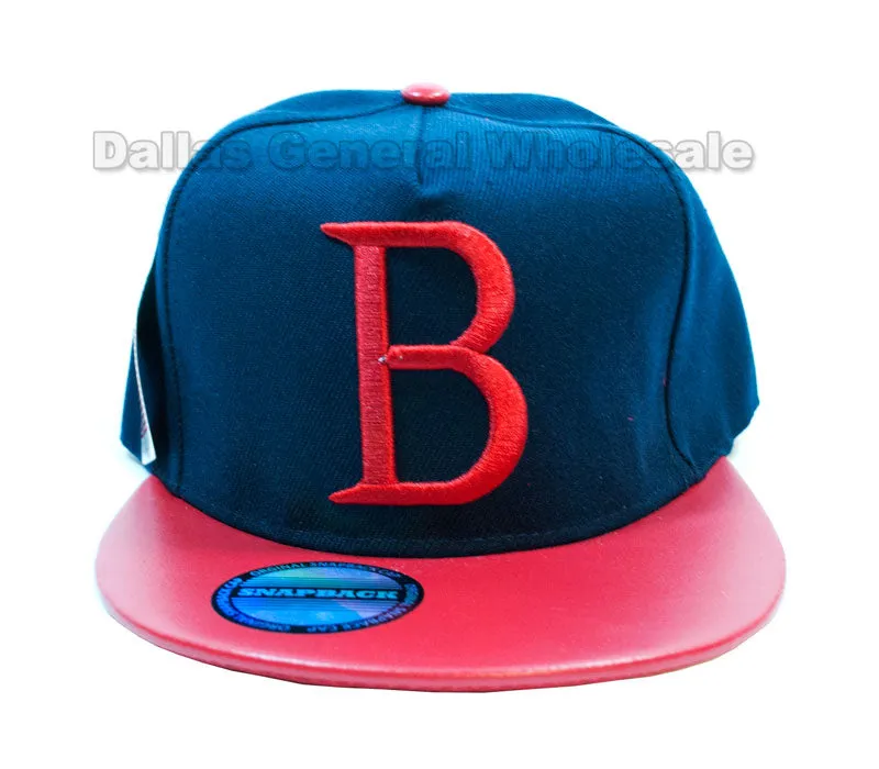 Initial B Flat Bill Snap Back Caps Wholesale