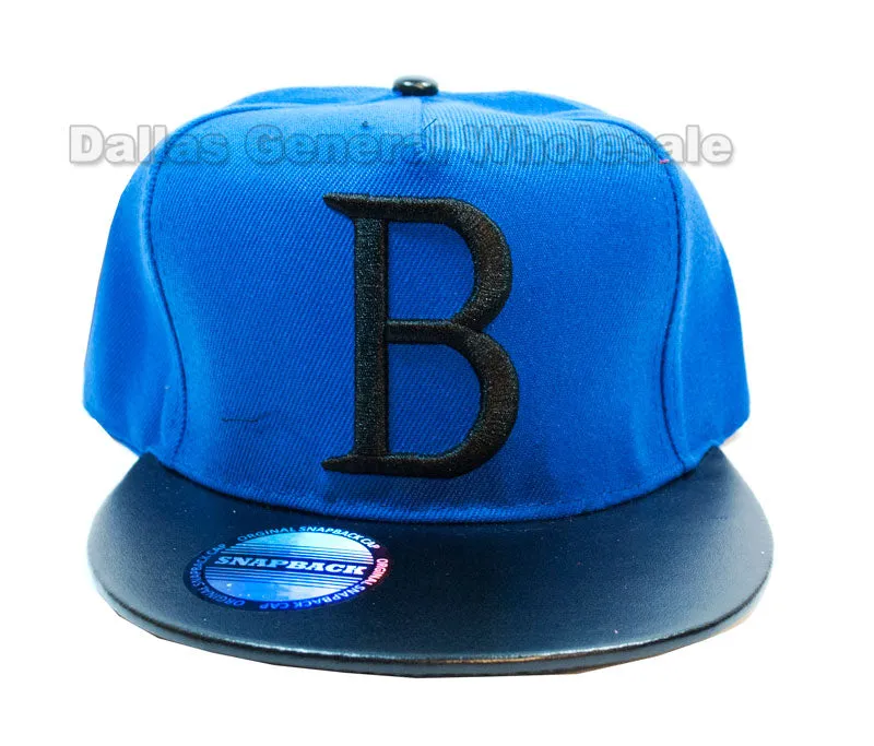 Initial B Flat Bill Snap Back Caps Wholesale