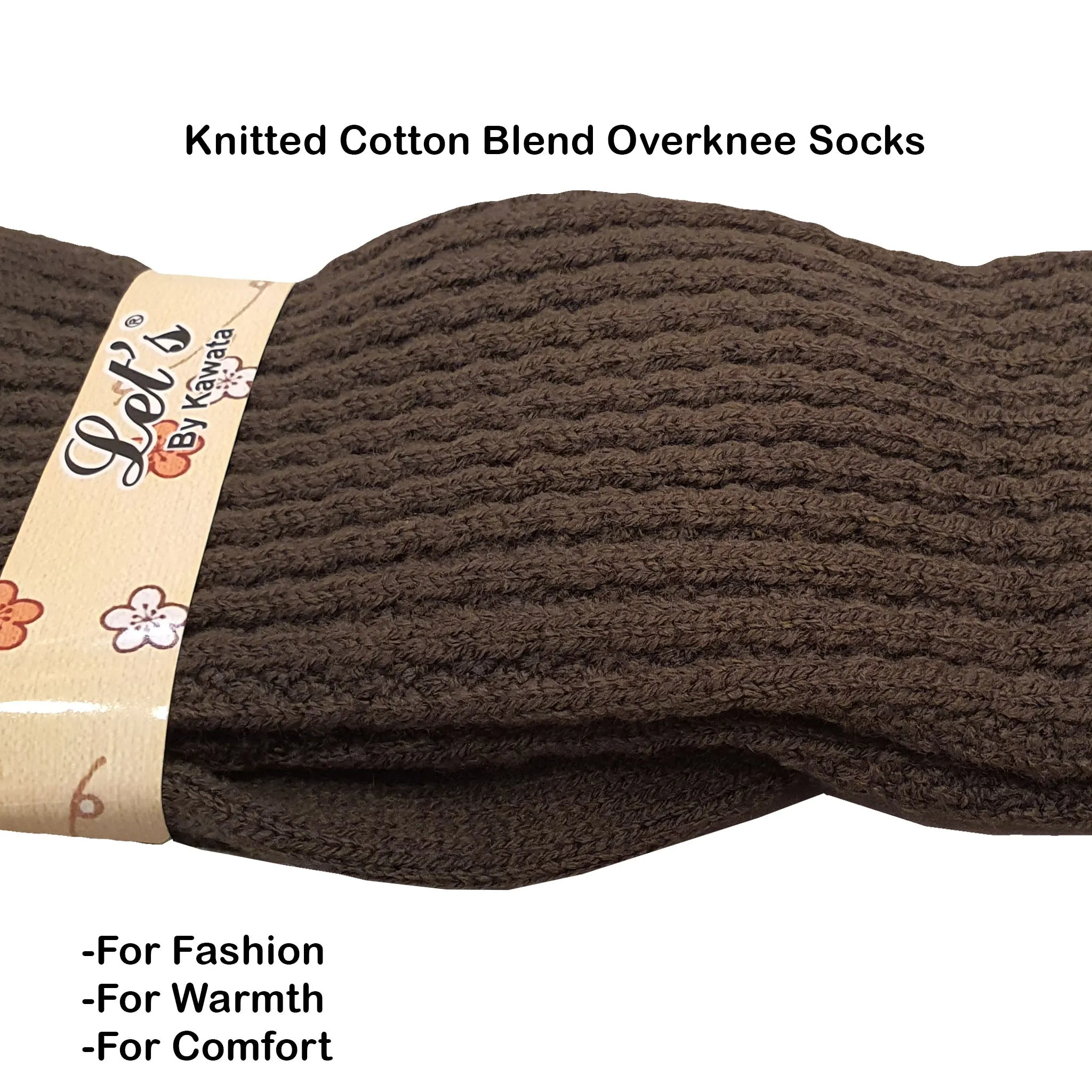 Knitted Overknee Cotton Blend Warm Socks