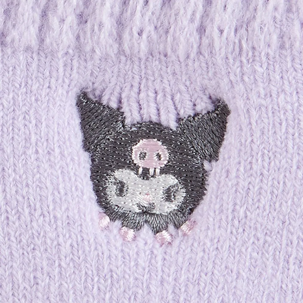 Kuromi Crew Embroidered Face Socks