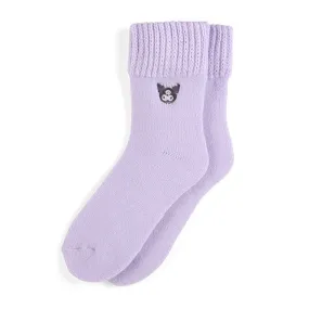 Kuromi Crew Embroidered Face Socks