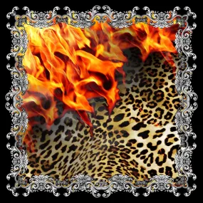 Lavinia Orange fire on animal print  LA518-1 90cm