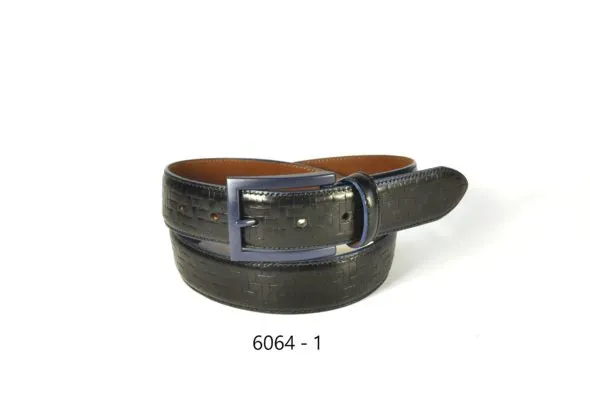 Leather Lattice Braid Belt 6064-1  Black