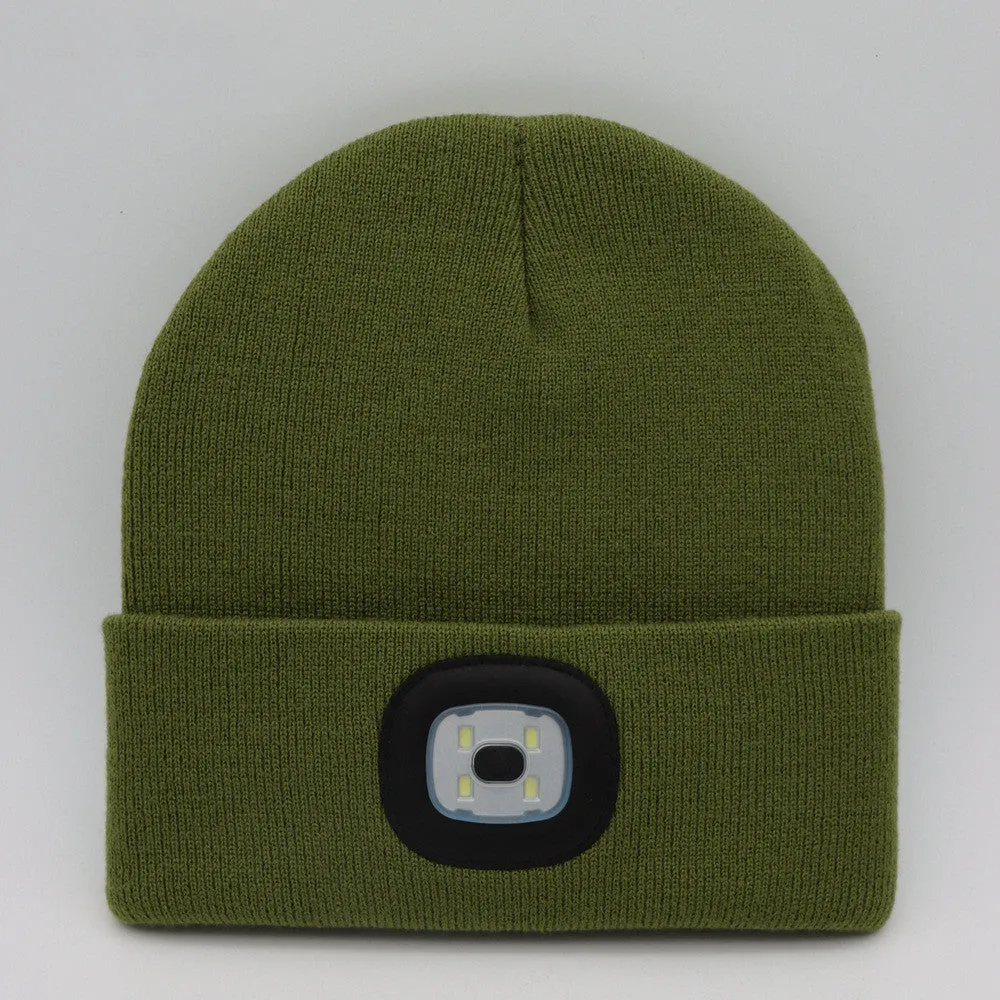 LED Knit Hat Button Cell Type Knitted Hat With Light Glowing