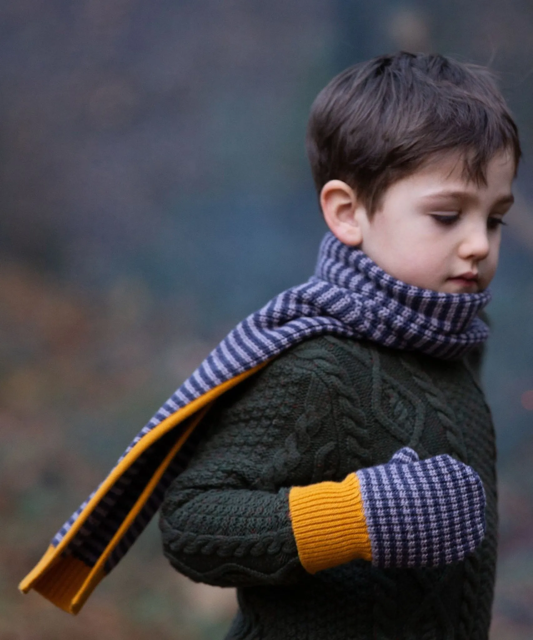 LGR Dreamy Blue Striped Knitted Mittens