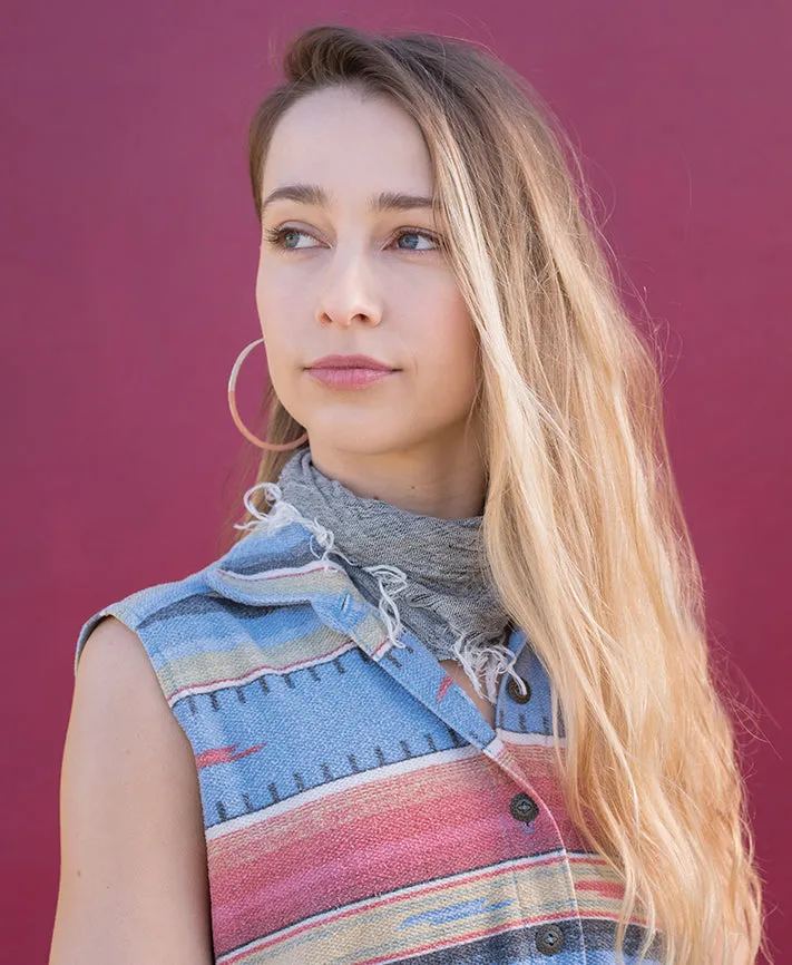 Linen Bandanna in River Rock Grey