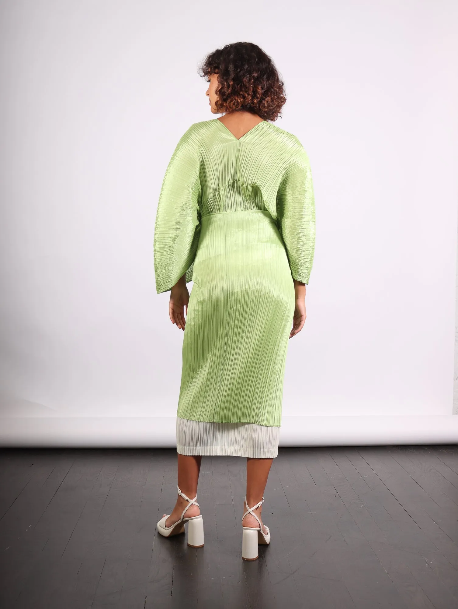 Madame T Stole in Pale Green by Pleats Please Issey Miyake