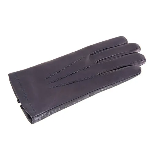 Men's blue nappa leather gloves and touchscreen palm