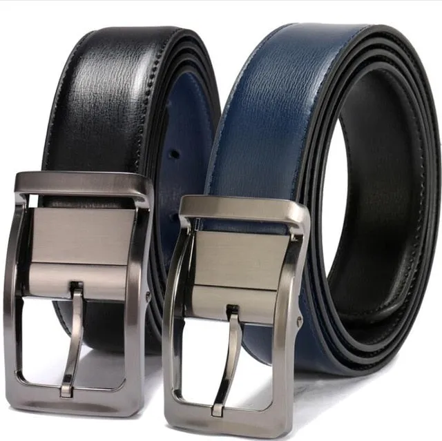 Men's Genuine Leather Reversible Dress Belt