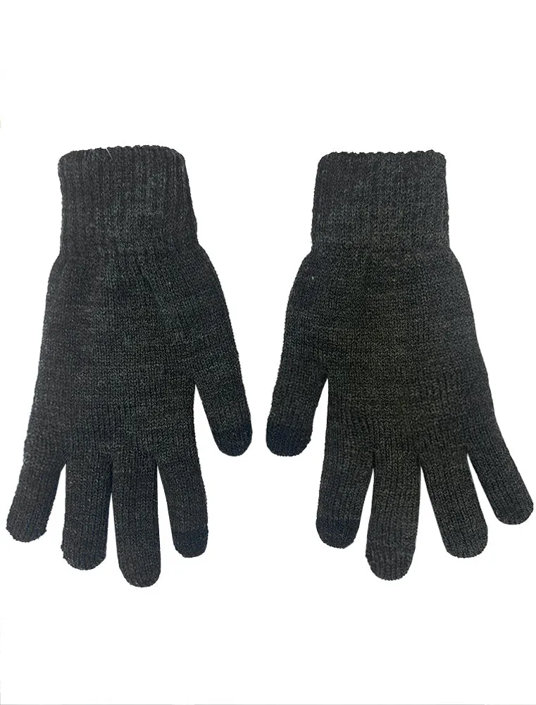 Men's Penn Knitted Gloves in Black / Charcoal