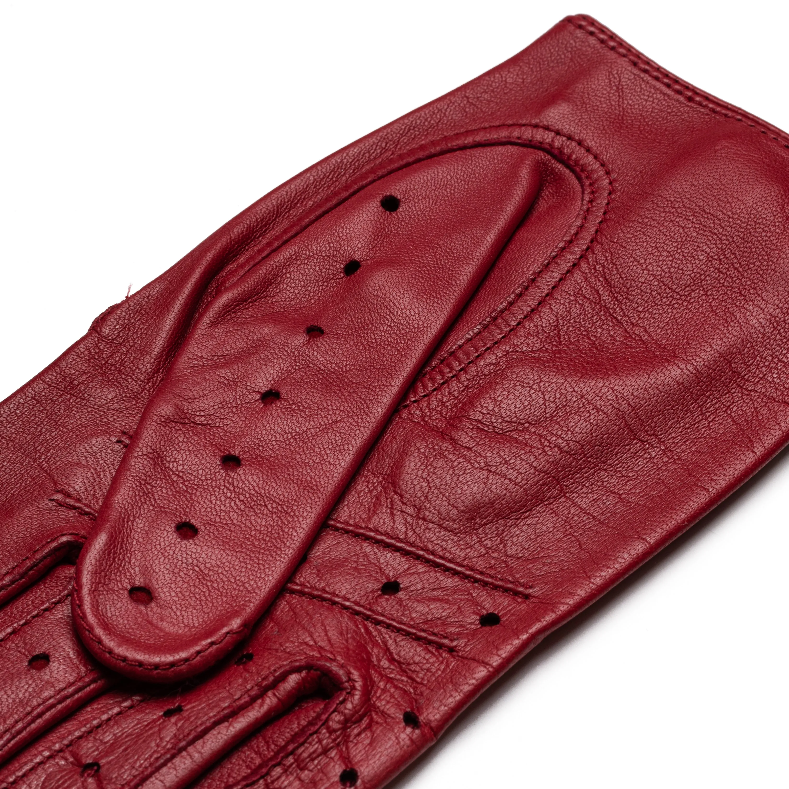 Messina Dark Red Leather Gloves