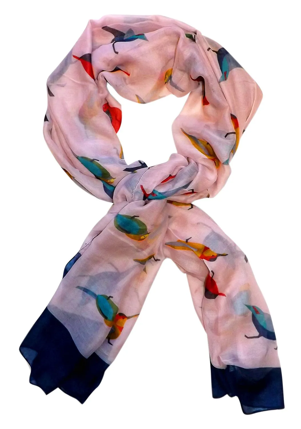 Multicolor Graphic Design Lightweight Summer Fall Bird Print Scarf