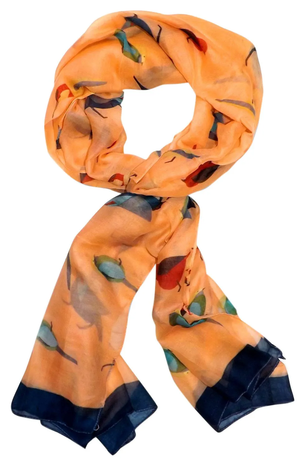 Multicolor Graphic Design Lightweight Summer Fall Bird Print Scarf