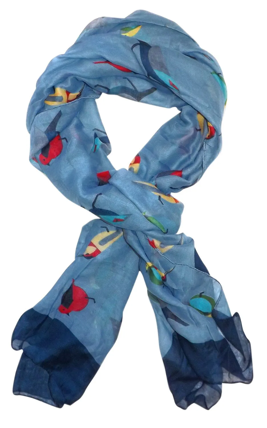 Multicolor Graphic Design Lightweight Summer Fall Bird Print Scarf